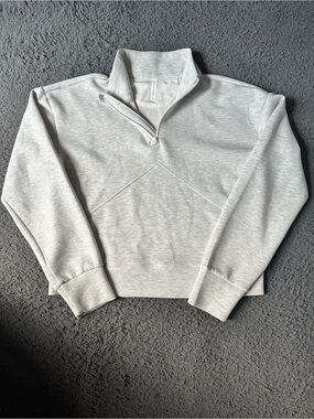 7Diamonds Light Grey Rev Cropped Quarter-Zip Size Small